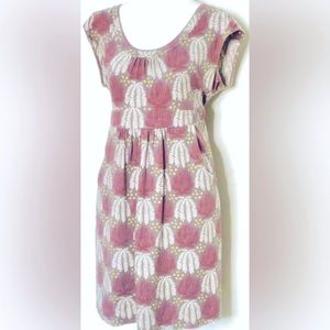 Boden Margot Capped Sleeve Jersey Knit Mini Dress in Botanical Print